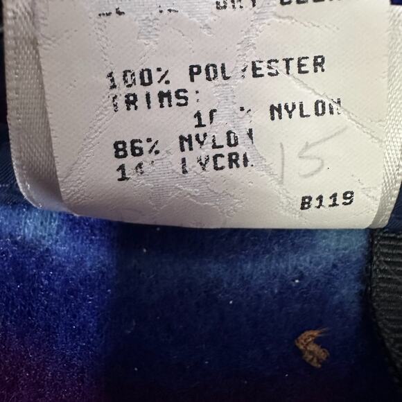 Vintage LL Bean Fleece Aztec 1/4 Snap Pullover Women’s Large Purple Blue USA 90s - Picture 7 of 10